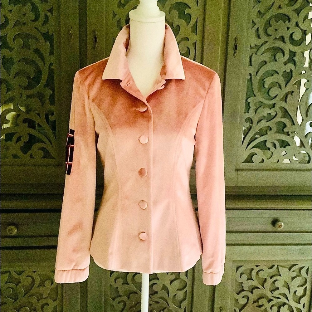 NWT Vivienne Hu pink velvet short jacket 6